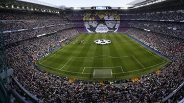 Imagen del Bernab&eacute;u en un partido de Champions.