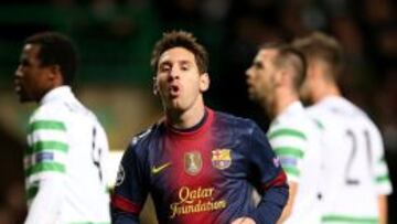 Leo Messi hizo el único gol del Barça en Glasgow pero no sirvió para que su equipo perdiera frente al Celtic.