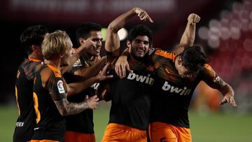 Guedes, celebrando su gol.