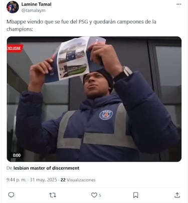 Mbappé, protagonista de los mejores memes de la final de la Champions
