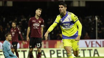 Morata celebra su gol ante la Salernitana.