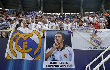 Real Madrid fans at the 2017 UEFA Super Cup final.