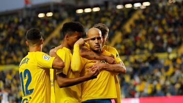 26/02/23 FUTBOL SEGUNDA DIVISION PARTIDO UD LAS PALMAS - PONFERRADINA GOL SANDRO RAMIREZ ALEGRIA PIÑA