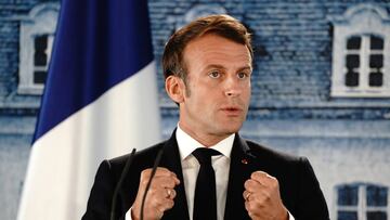 FILED - 29 June 2020, Brandenburg, Meseberg: French President Emmanuel Macron speaks during a press conference. Photo: Kay Nietfeld/dpa-Pool/dpa
(Foto de ARCHIVO)
29/06/2020 ONLY FOR USE IN SPAIN