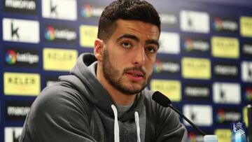 Mikel Merino en rueda de prensa