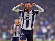 Fidel Ambriz celebrates his goal 2-0 of Monterrey during the quarter-final first match between Monterrey and America as part of the Liga BBVA MX, Torneo Apertura 2025 at BBVA Bancomer Stadium, on November 26, 2025 in Monterrey, Nuevo Leon, Mexico.