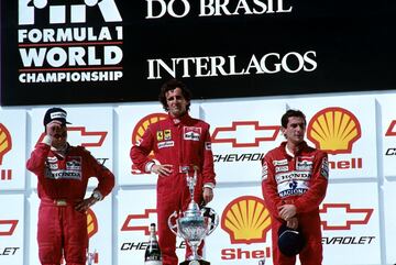 Con 6 victorias, el piloto francés es quien más veces consiguió la victoria en el GP de Brasil, 5 veces en el Circuito de Jacarepaguá, en Río de Janeiro, y 1 en Interlagos.