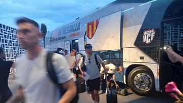 Carlos Soler, llegando a Saint Gallen.