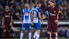 Messi erra un penal en la derrota de Barcelona ante Espanyol