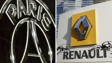 Logos del PSG y Renault.