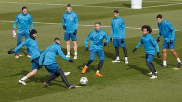 Buen ambiente en el entrenamiento previo al PSG