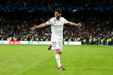 Marco Asensio estuvo 7 temporadas como jugador del Real Madrid. Durante este tiempo jugó 285 partidos y anotó 61 goles.
Su palmarés de blanco fue: 3 Champions League, 3 ligas, 1 Copa del Rey, 4 Mundiales de clubes, 3 Supercopas de Europa y 3 Supercopas de España.