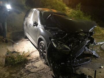 Así quedó el auto de Benjamín Vidal tras caer a un barranco en 2019. "El cinturón me salvó la vida", cuenta.