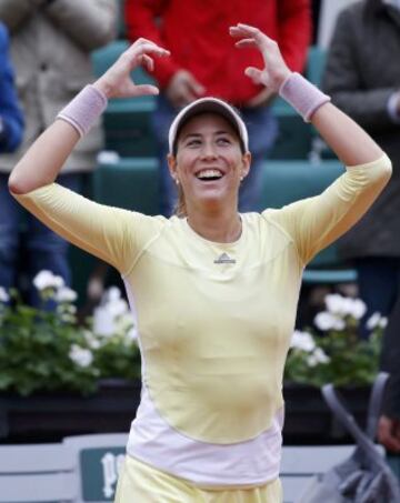 El pase de Muguruza a la final de Roland Garros en imágenes