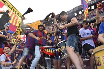 Aficionados del FC Barcelona en el Camp Nou.