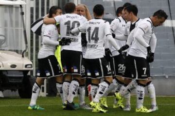 FECHA 2: Fue el primer partido de los albos en Macul. Ahí barrieron con Audax Italiano y lo golearon 4-1. Fierro, Vecchio, Paredes y Pavez fueron los autores de los goles. 