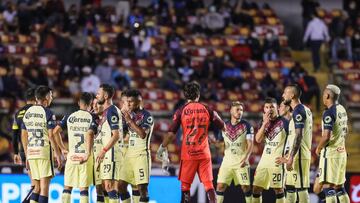 Jugadores del Am&eacute;rica antes de un partido