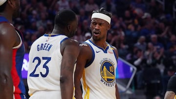 Jimmy Butler y Draymond Green, decisivos en la sufrida victoria de los Warriors contra los Pistons.