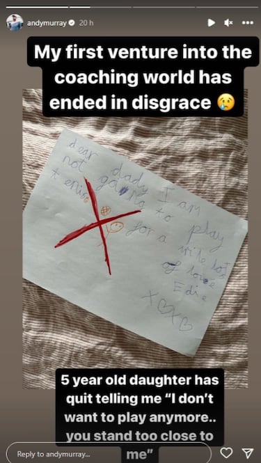 Andy Murray: la devastadora nota que le escribi車 su hija