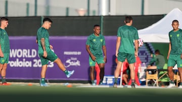 Jhon Arias durante un entrenamiento de Fluminense en Arabia Saudí de cara a su participación en el Mundial de Clubes.