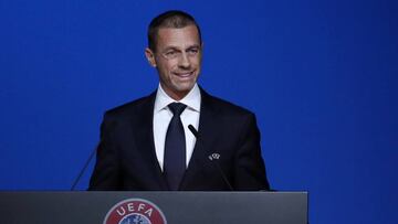 El presidente de la UEFA durante el Comit&eacute; de Budapest.