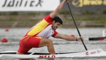 David Cal, compite durante la semifinal masculina del C-1 1.000 metros del Mundial.