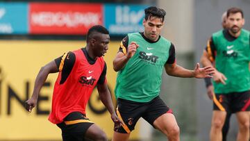 Falcao García durante un entrenamiento con Galatasaray.