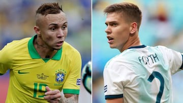 Everton vs. Foyth, duelo joven y clave del Brasil - Argentina
