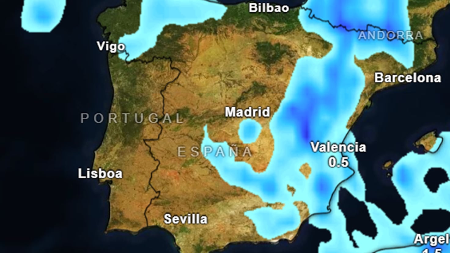 Radar meteorológico mostrando la ciclogénesis