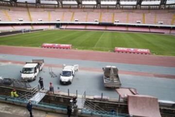 El estadio Sao Paolo del Napoli ha sufrido unas mejoras para el próximo partido.