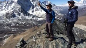 Carlos Soria, en el Campo Base del Kanchenjunga.