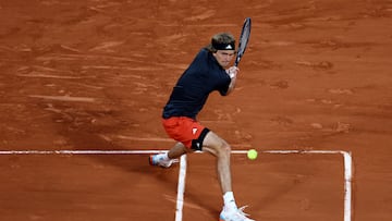 Alexander Zverev en su partido contra Frances Tiafoe.