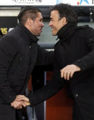 Saludo de Luis Enrique y Simeone.