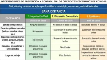 Gráfica de fases del Coronavirus y medidas pertinentes