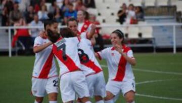 El Rayo celebra este domingo un gol ante el Athletic. 