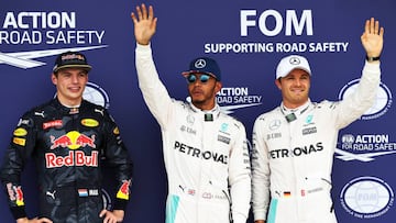 Hamilton grabs dramatic pole ahead of Rosberg