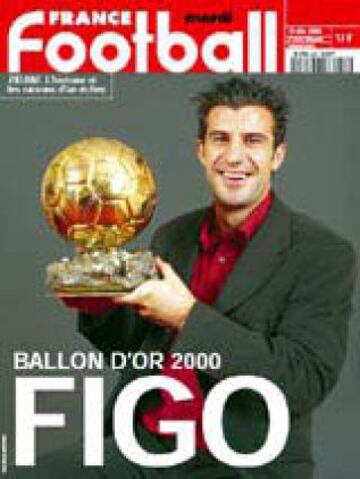 After Di Stefano scooped the accolade in 1959, Real Madrid's 41-year Ballon d'Or-winner drought was ended by Luis Figo in 2000, the same year he controversially joined Los Blancos after five years at arch rivals Barcelona. Figo scored 38 goals in 164 game