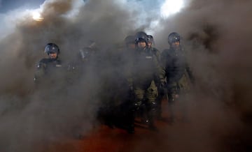 La batalla campal de Belgrado en imágenes