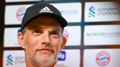 FC Bayern Munich head coach Thomas Tuchel attends a press conference at the Singapore Festival of Football in Singapore on August 1, 2023. (Photo by Roslan RAHMAN / AFP)