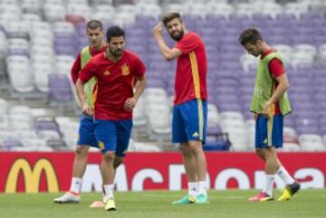 Morata, Nolito, Piqué y Cesc Fábregas.