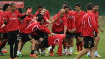 EQUIPO. El Mallorca está unido en su lucha por la salvación.