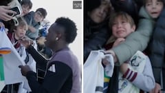Os va a poner los pelos de punta: vean el detalle de Vinicius con un niño que no podía parar de llorar