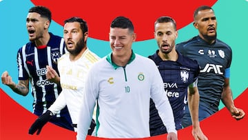 Imagen montaje de Lucas Ocampos, André-Pierre Gignac, James Rodríguez, Sergio Canales, Salomón Rondón