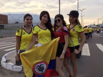 Los hinchas ya calientan el duelo Brasil - Colombia 