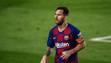 BARCELONA, SPAIN - JULY 16: 10 Leo Messi of FC Barcelona during the Spanish League, La Liga, football match played between FC Barcelona and CA Osasuna at Camp Nou stadium on July 16, 2020 in Barcelona, Spain.
 Xavi Bonilla / AFP7 
 16/07/2020 ONLY FOR USE