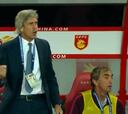 El eufórico festejo de Pellegrini en los 4 goles del Hebei chino