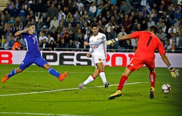 Marco Asensio in action for Spain against Israel