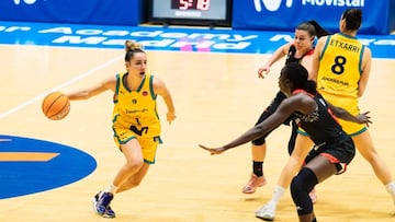 Lisa Berkani, escolta del Movistar Estudiantes, ante el Villeneuve d'Ascq en los cuartos de la Eurocup.