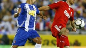 <b>?LTIMO PARTIDO.</b> Xabi disput¨® su ¨²ltimo partido con el Liverpool el pasado domingo contra el Espanyol.