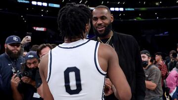 Bronny James, hijo del legendario jugador de los Lakers comienza a demostrar que se encuentra listo para llegar a la NBA en un torneo de exhibición en el Staples Center.